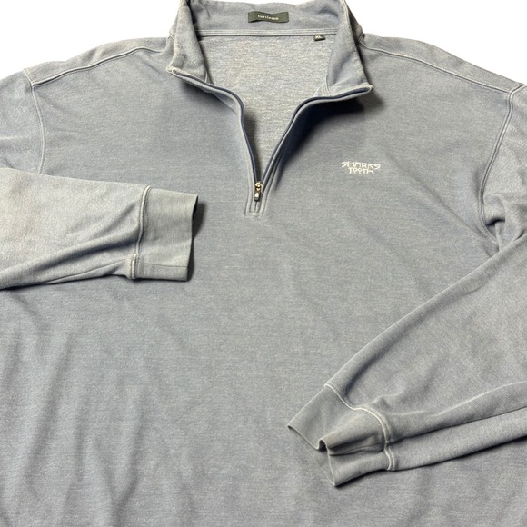 Turtleson Quarter Zip Sweater Mens XL Blue Pullover Embroidered Golf Preppy - Picture 13 of 16